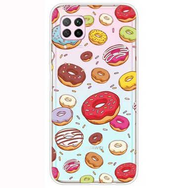 Gumový kryt na Huawei P40 Lite  - Shockproof Painted Transparent -Donuts