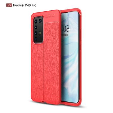 Gumový kryt na Huawei P40 Pro - Litchi -červená
