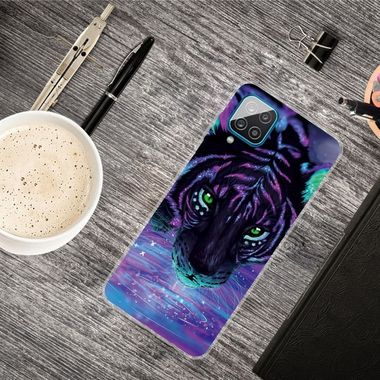 Gumový kryt na Samsung Galaxy A12 - Purple Tiger