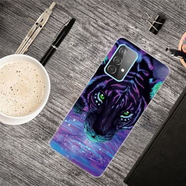 Gumový kryt na Samsung Galaxy A72 - Purple Tiger