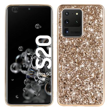 Gumový kryt na Samsung Galaxy S20 Ultra - Plating Glittery Powder -zlatá