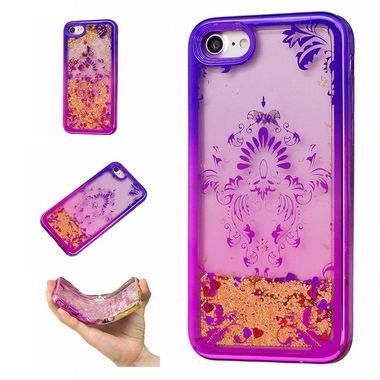 Gumový kryt Purple Flower na iPhone 7 / iPhone 8 - čierna