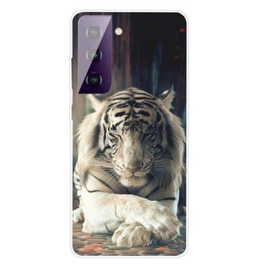 Gumený kryt Shockproof Painted na Samsung Galaxy S21 5G - White Tiger