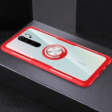 Gumový kryt  Shockproof TPU + Acrylic  na Xiaomi Redmi Note 8 Pro -červená