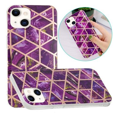Pryžový kryt Soft na iPhone 15 - Purple Rhombus