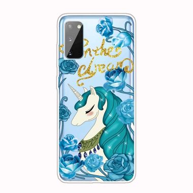 Gumový kryt TPU pro Samsung Galaxy A41 - Blue Flower Unicorn