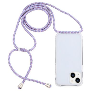 Gumový kryt Transparent Airbag pro iPhone 14 - Fialovo-modro-meruňková