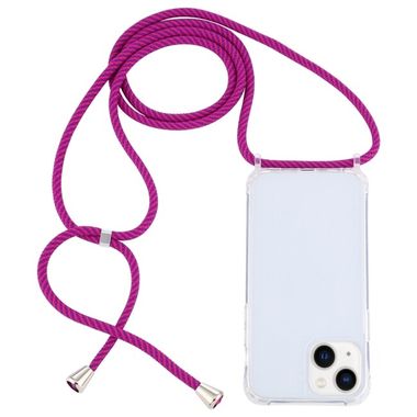 Gumový kryt Transparent Airbag pro iPhone 14 - Růžovo-fialová