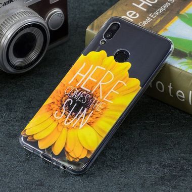 Gumový průsvitný kryt na Huawei P Smart (2019) / Honor 10 Lite - Sunflower