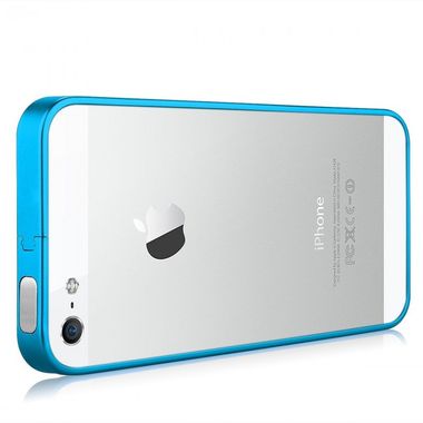 Hliníkový bumper na iPhone 4 / 4s - bledě modrá