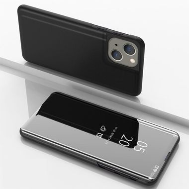Knížkové pouzdro Electroplating Mirror na iPhone 15 - Černá