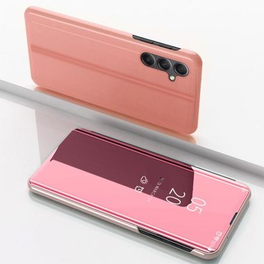 Knižkové pouzdro Electroplating Mirror FLIP pro Samsung Galaxy A34 5G - Růžově zlatá