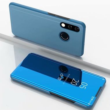 Knižkové pouzdro Electroplating Mirror  na Huawei P30 Lite - modrá
