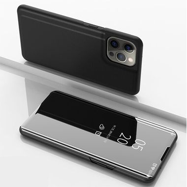 Knižkové pouzdro Electroplating Mirror na iPhone 13 Pro Max - Černá