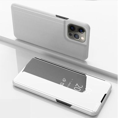 Knižkové pouzdro Electroplating Mirror na iPhone 13 Pro Max - Stříbrná
