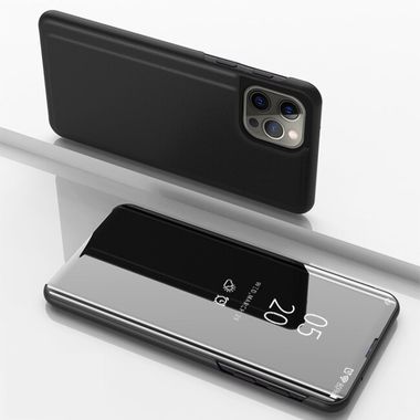 Knížkové pouzdro Electroplating Mirror pro iPhone 15 Pro Max - Černá