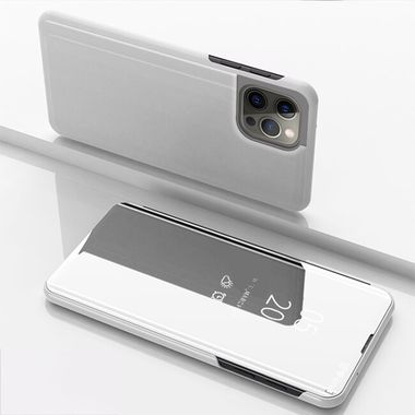Knížkové pouzdro Electroplating Mirror pro iPhone 15 Pro Max - Stříbrná