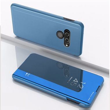 Knižkové pouzdro Electroplating Mirror na LG K61 - Modrá
