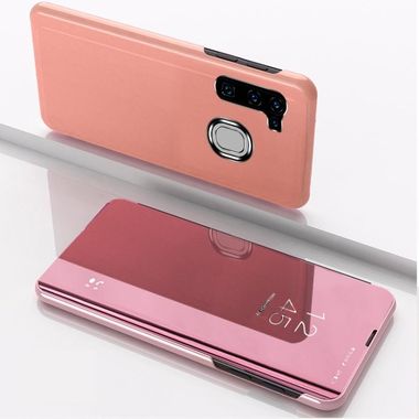 Knižkové pouzdro Electroplating Mirror na Samsung Galaxy A11 / M11 - Ružovozlatá