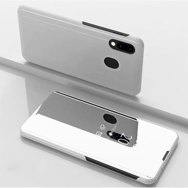 Knižkové pouzdro Electroplating Mirror na Samsung Galaxy A30 - Bíly