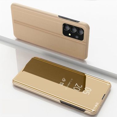 Knížkové pouzdro Electroplating Mirror pro Samsung Galaxy A33 5G - Zlatá