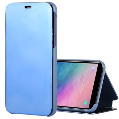 Knižkové pouzdro Electroplating Mirror  na Samsung Galaxy A6(2018)- modrá