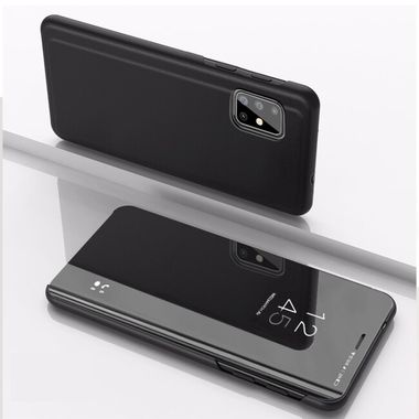 Knižkové pouzdro Electroplating Mirror na Samsung Galaxy A71 5G - Černá