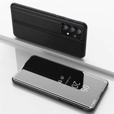 Knížkové pouzdro Electroplating Mirror pro Samsung Galaxy A73 5G - Černá