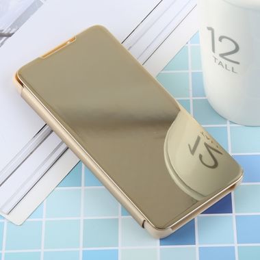 Knižkové pouzdro Electroplating Mirror  na Samsung Galaxy S910+- zlatá