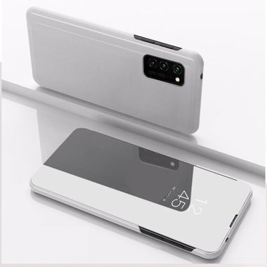 Knižkové pouzdro Electroplating Mirror na Samsung Galaxy S21 Ultra 5G - Stříbrná