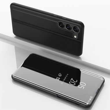 Knížkové pouzdro Electroplating Mirror pro Samsung Galaxy S24 5G - Černá