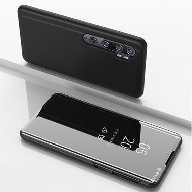 Knížkové pouzdro Electroplating Mirror na Xiaomi Mi Note10 - Černý