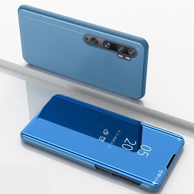 Knížkové pouzdro Electroplating Mirror na Xiaomi Mi Note10 - Modrý