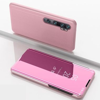Knížkové pouzdro Electroplating Mirror na Xiaomi Mi Note10 - Ružovozlatý