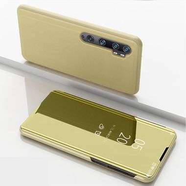 Knížkové pouzdro Electroplating Mirror na Xiaomi Mi Note10 - Zlatý