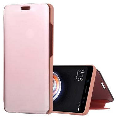 Knižkové pouzdro Electroplating Mirror  na Xiaomi Redmi Note 5 Pro- ružová
