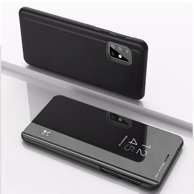 Knižkové pouzdro Plated Mirror na Samsung Galaxy A51 -černá