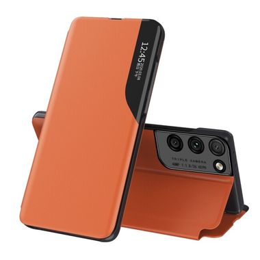 Knižkové puzdro SIDE DISPLAY pro Samsung Galaxy S23 Ultra 5G - Oranžová