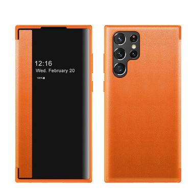 Knižkové pouzdro WINDOW na Samsung Galaxy S22 Ultra 5G - Oranžová