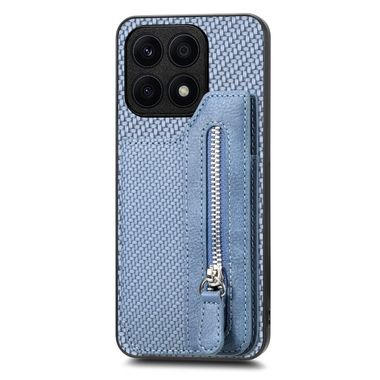 Kožený kryt Carbon Zipper pro Honor X8a - Modrá