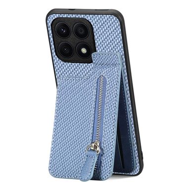 Kožený kryt Carbon Zipper pro Honor X8a - Modrá