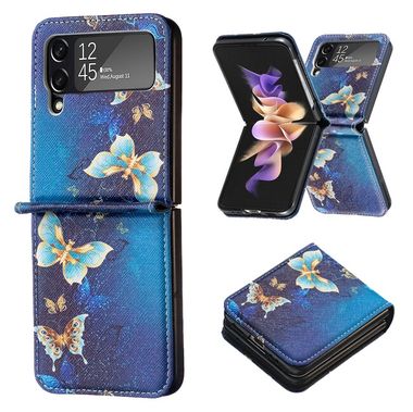 Kožený kryt Colored Samsung Galaxy Z Flip4 - Zlatý motýl