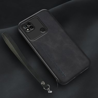 Kožený kryt LAMBA pro Xiaomi Redmi 10C - Černá
