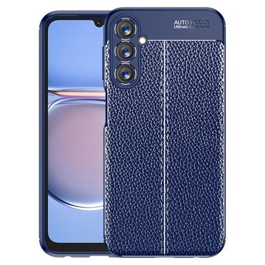 Kožený kryt Litchi pro Samsung Galaxy A05s - Modrá