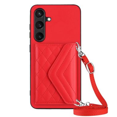 Kožený kryt Rhombic Bag Samsung Galaxy S24 Plus 5G - Červená