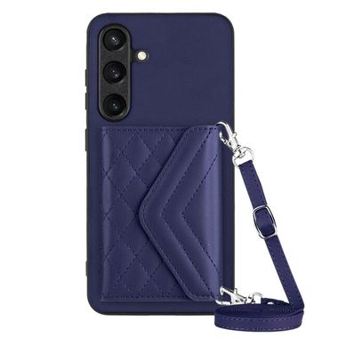 Kožený kryt Rhombic Bag Samsung Galaxy S24 Plus 5G - Tmavě fialová