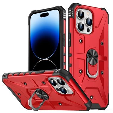 Kryt Magnetic Holder Armor na iPhone 14 Pro - Červená