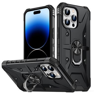 Kryt Magnetic Holder Armor na iPhone 14 Pro - Černá