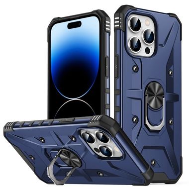 Kryt Magnetic Holder Armor na iPhone 14 Pro - Modrá