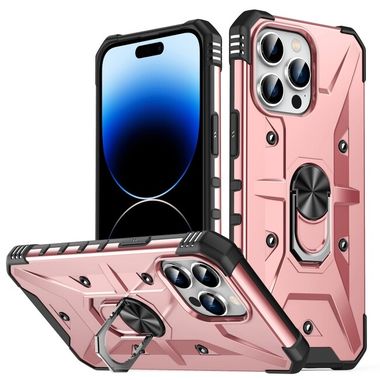 Kryt Magnetic Holder Armor na iPhone 14 Pro - Rose Gold